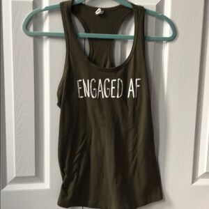 Engaged af army green racerback tank - S
